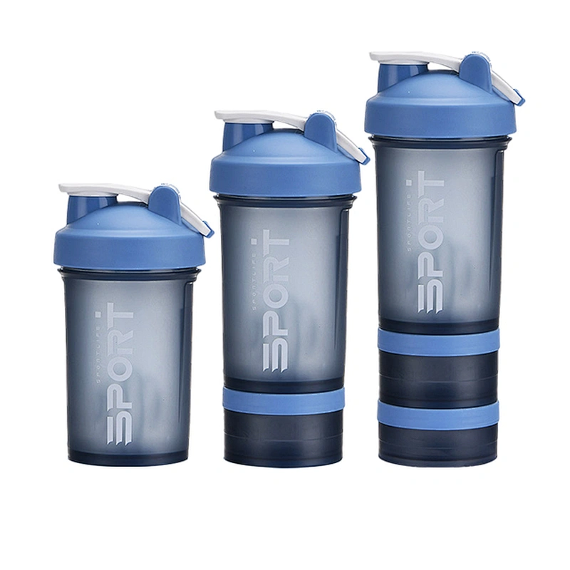 500ml 16oz PP biodegradable water logo custom bicycle sport gym portable protein shaker bottles with stainless steel ball