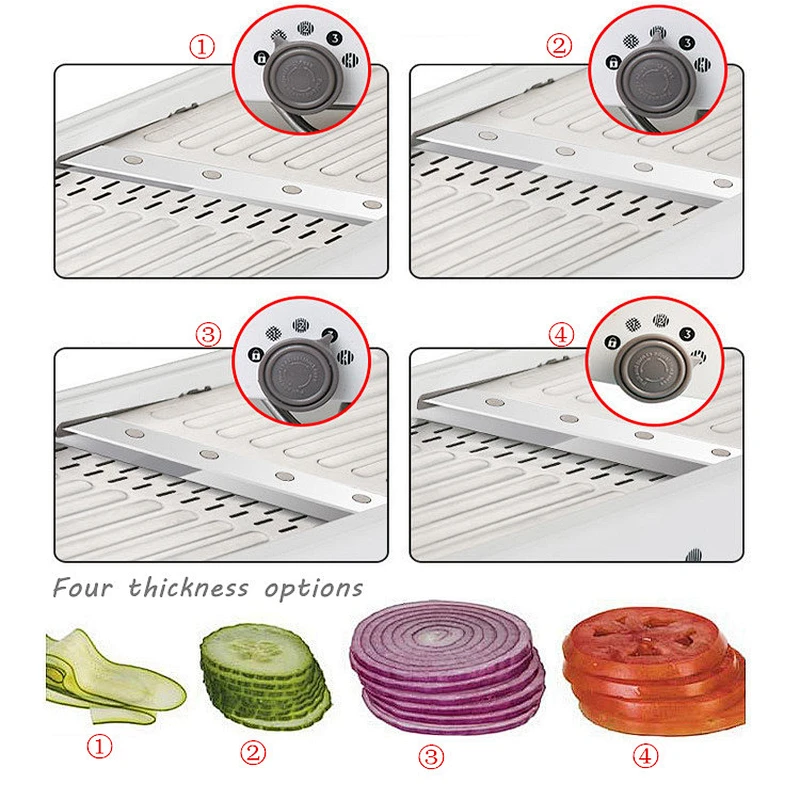 stainless steel manual mandoline chopper slicer julienne peeler vegetable dicer cutter