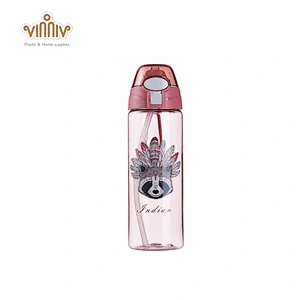 600ML clear sports plastic drinking water bottle