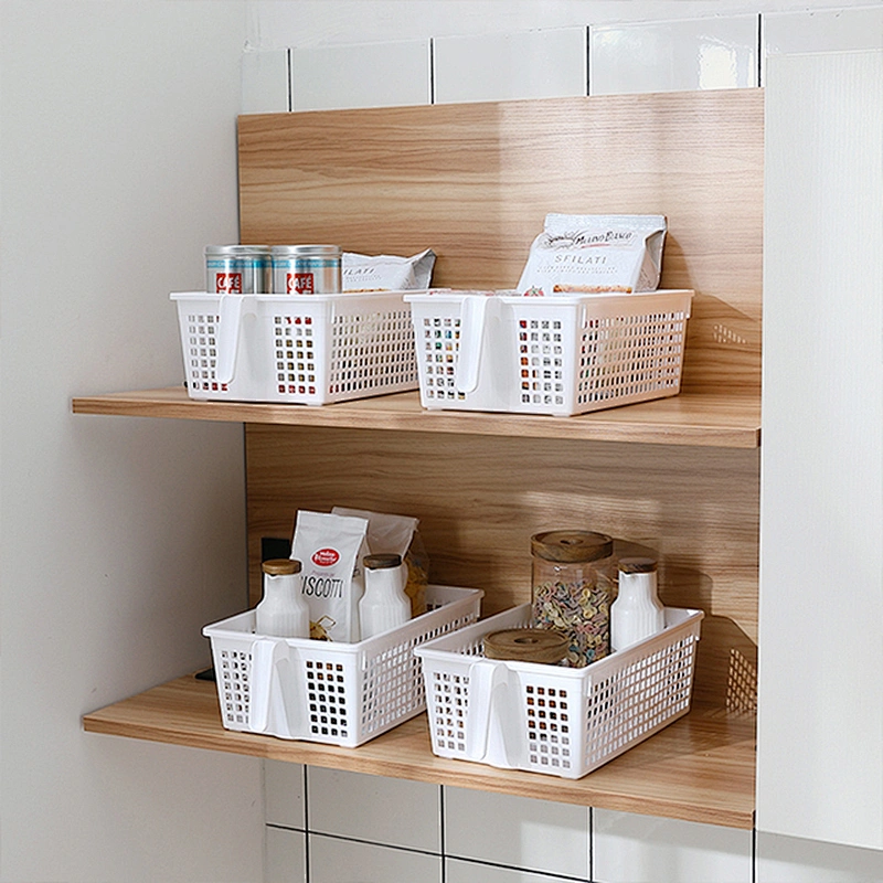 Amazon hot New design portable Mess food Storage Sundry Plastic mesh mini basket gadget organizer with handles