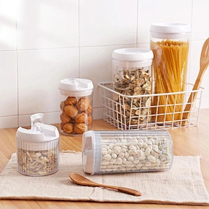 Square/Round plastic clear packaging bottles jars food grade jam airless clip cookie jar with Easy Locked lids in bulk