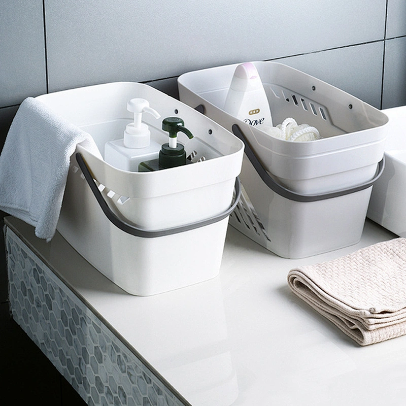 small plastic pp bathroom storage hanging organizer basket pour femmes with handle
