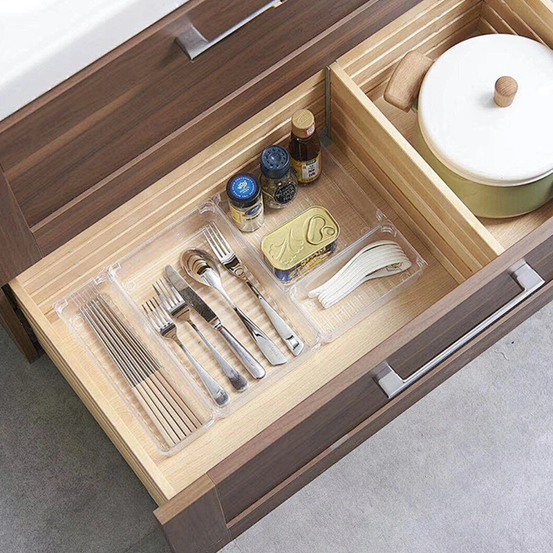 Desk clear Kitchen Drawer Divider cosmetic organizer storage box with dividers and drawers box