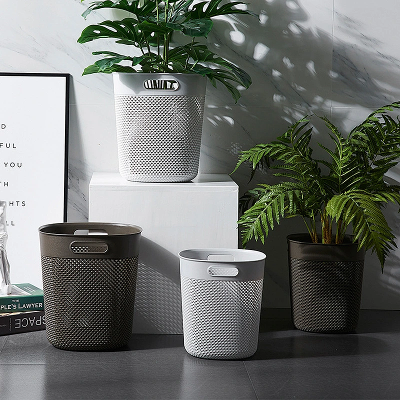 household Plastic storage basket round bathroom garbage bin