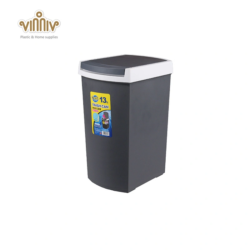 13L touch open indoor plastic trash can