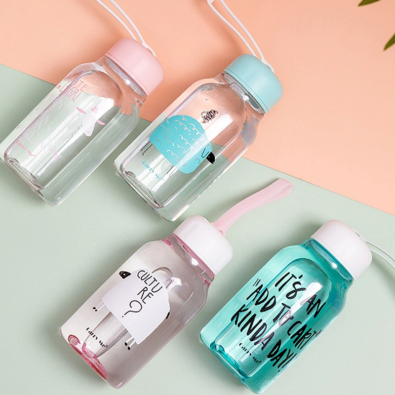 350ml 550ml  plastic kids children carton fancy design eco friendly motivational portable drinking mini water bottle