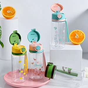 12 oz 16 oz 400ml 500mlplastic wholesale tritan clear carton water bottles with straw for kids school