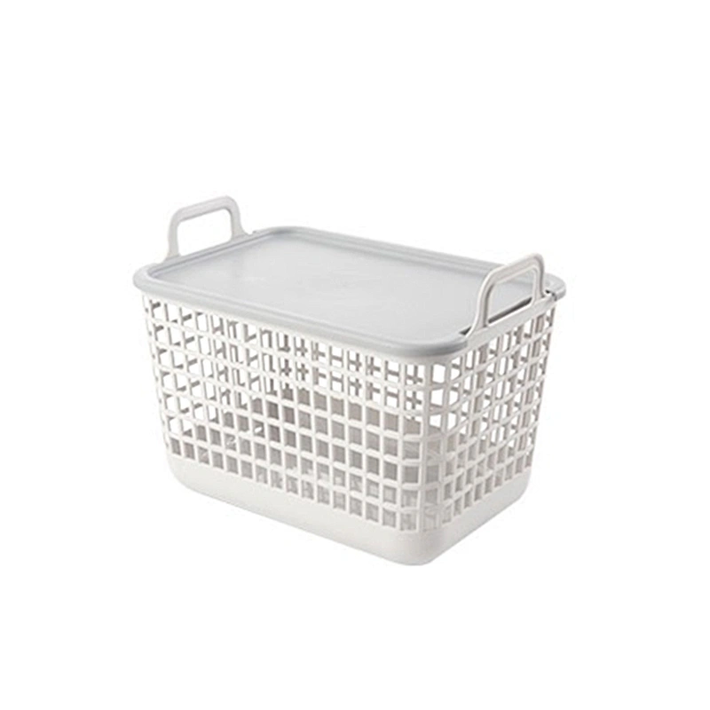 plastic laundry bathroom hanging baskets clothes storage box with lid handle
