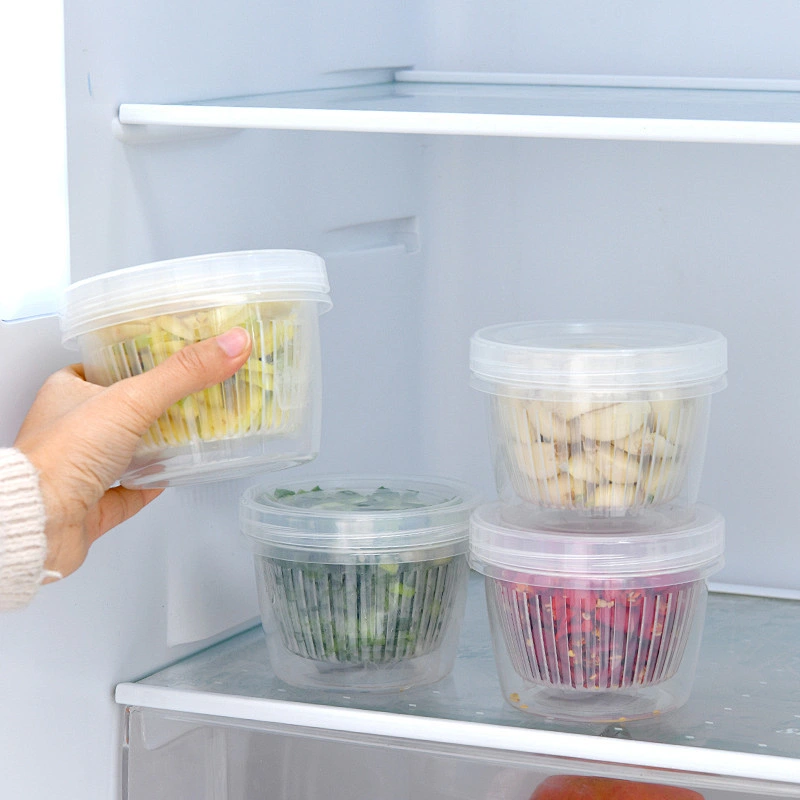 Fruits Vegetables clear refrigerator plastic airtight food storage fresh box containers with drain basket bowl with lids