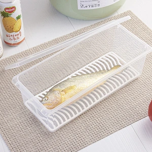 Kitchen plastic refrigerator food storage with fridge food drain organizer fish box keep freshness