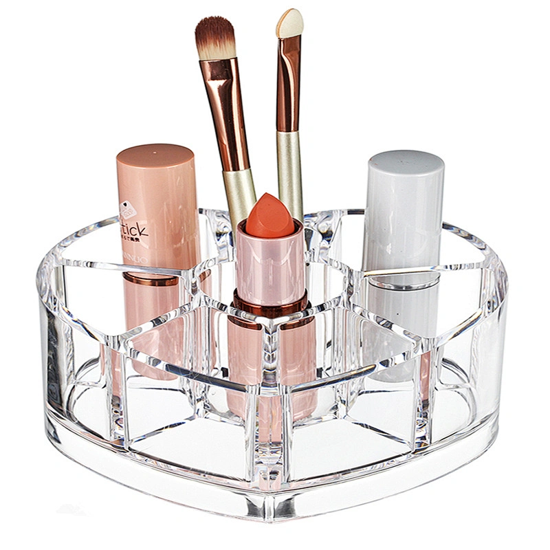 Amazon hot selling heart shaped acrylic lipstick case holder organizer
