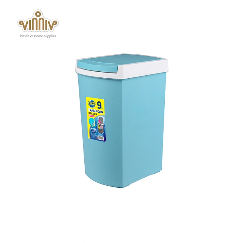 Hot selling 9L indoor touch open plastic dustbin