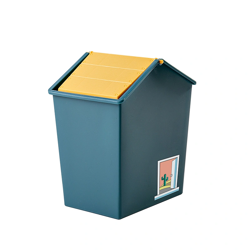 Amazon hot selling cute open top plastic mini desktop organizer table trash can storage bin , garbage can wholesale containers