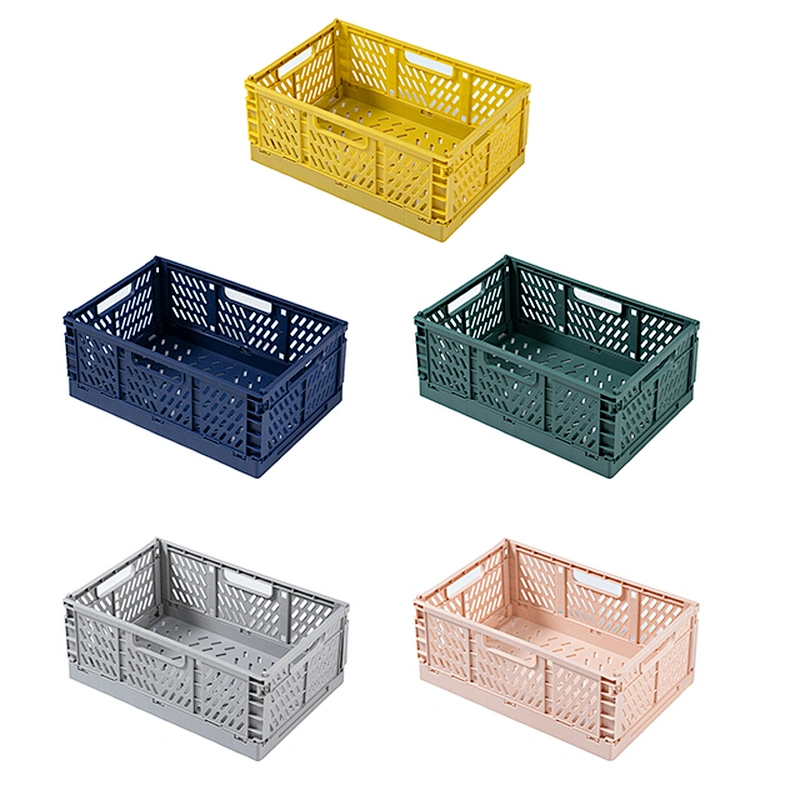 colorful custom plastic cheap mesh foldable storage basket folding pp container for toys home