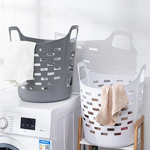 Amazon hot selling cheap bathroom customized Wicker large  foldable storage washing clothes laundry basket set with handle