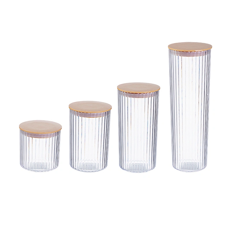 Round plastic kitchen canister Food Storage Container storage tank clear Airtight Food Jars with lids