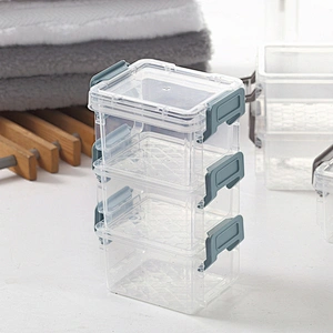 mini clear jewelry stackable drawer storage boxes case transparent