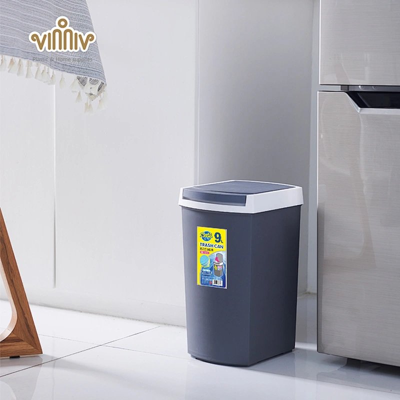 Hot selling 9L indoor touch open plastic dustbin