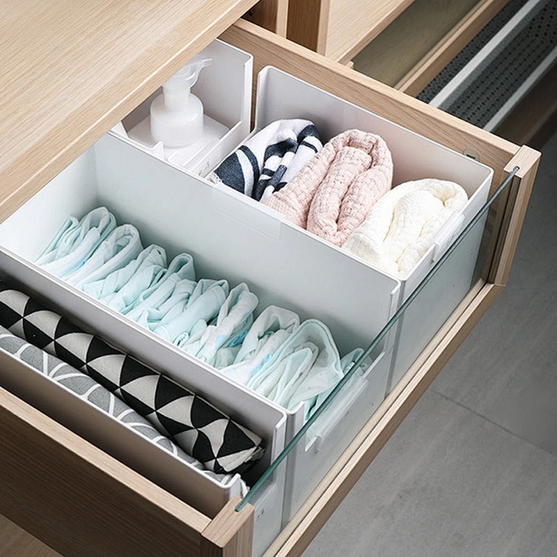Multi-Purpose plastic stackable storage bins basket Drawer Divider Bathroom Kitchen Interlocking Organizer wholesale