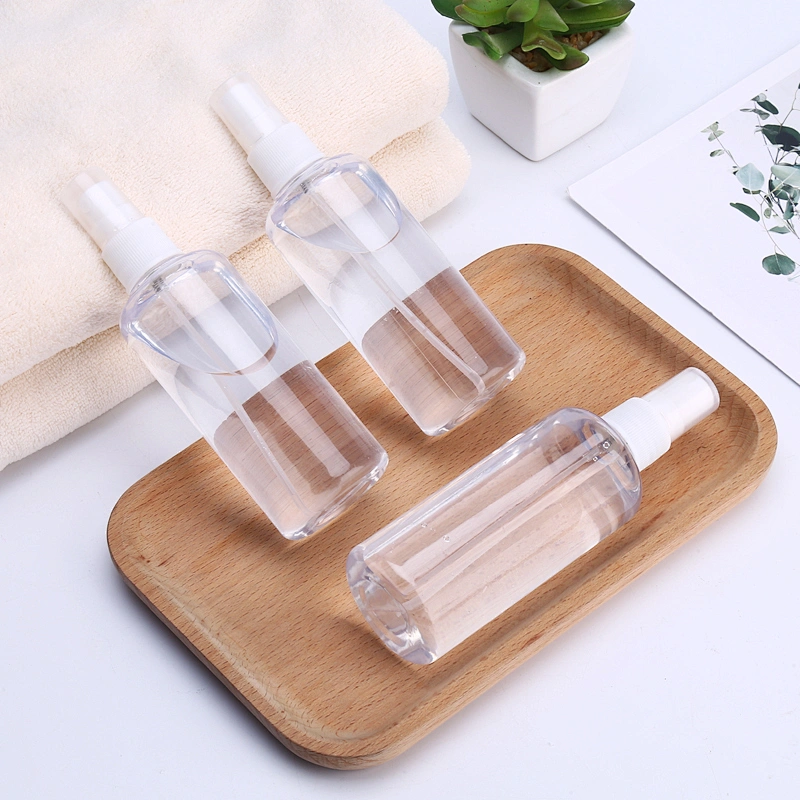 empty mini pet spray bottle 100ml clear packaging with sprayer