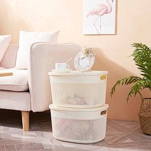 Plastic storage basket