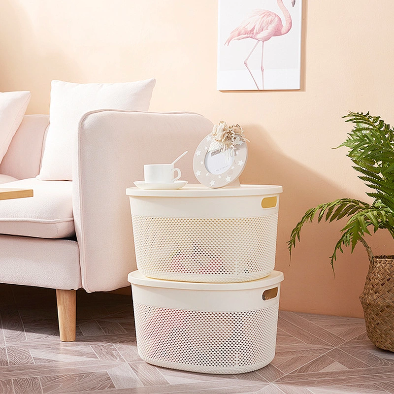 Plastic storage basket
