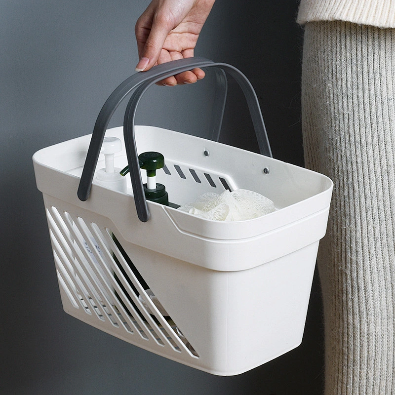 small plastic pp bathroom storage hanging organizer basket pour femmes with handle