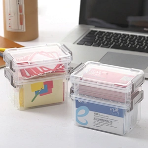 custom transparent stackable Tableware desktop drawer collect box plastic with lid