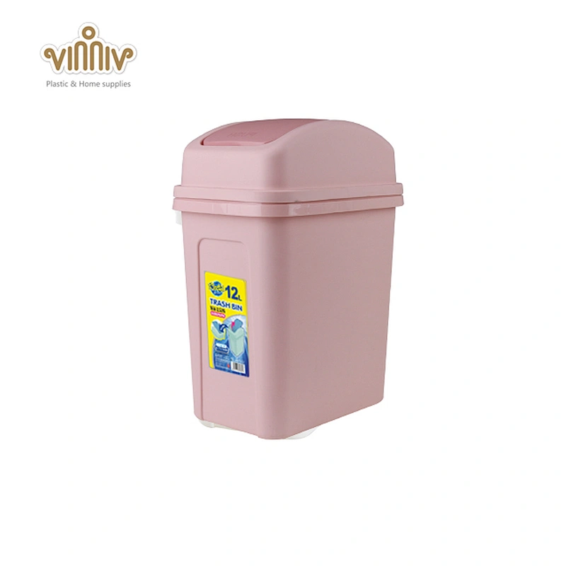 12L square flip lid plastic garbage bin