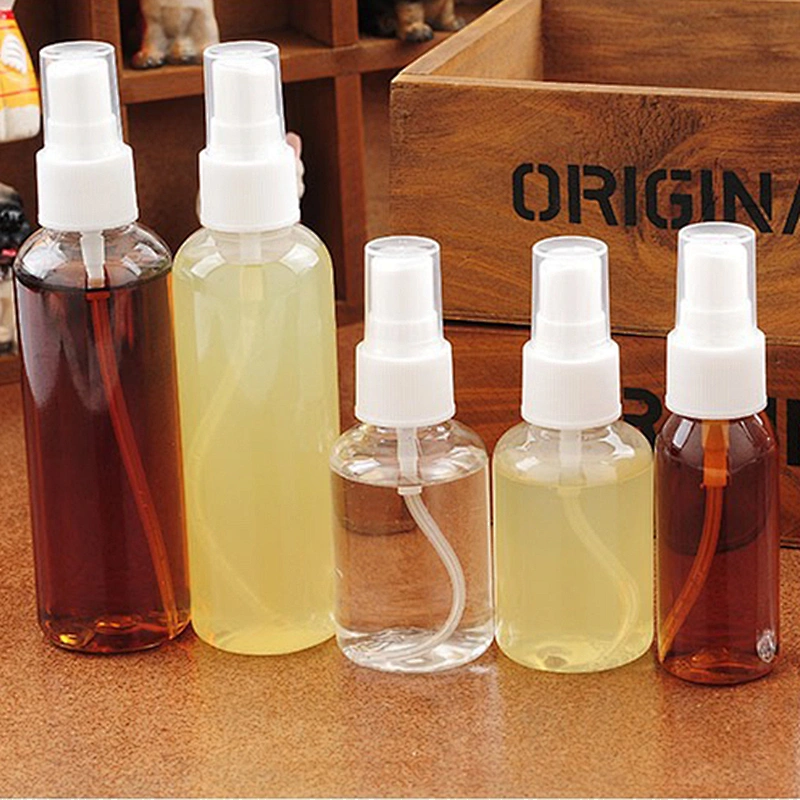 empty mini pet spray bottle 100ml clear packaging with sprayer