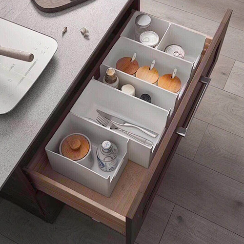 Multi-Purpose plastic stackable storage bins basket Drawer Divider Bathroom Kitchen Interlocking Organizer wholesale