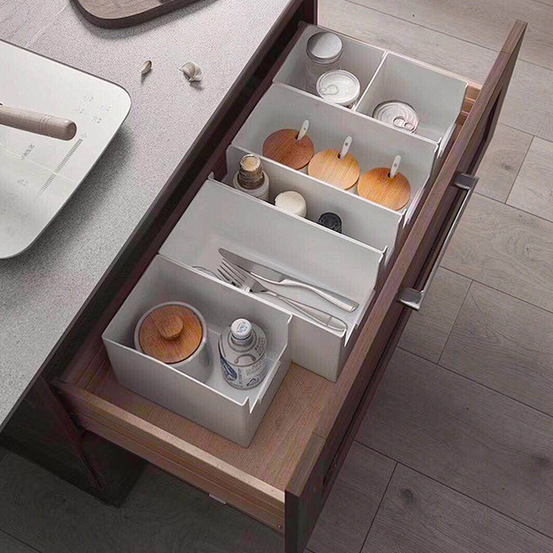 Multi-Purpose plastic stackable storage bins basket Drawer Divider Bathroom Kitchen Interlocking Organizer wholesale
