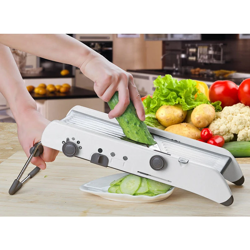 stainless steel manual mandoline chopper slicer julienne peeler vegetable dicer cutter