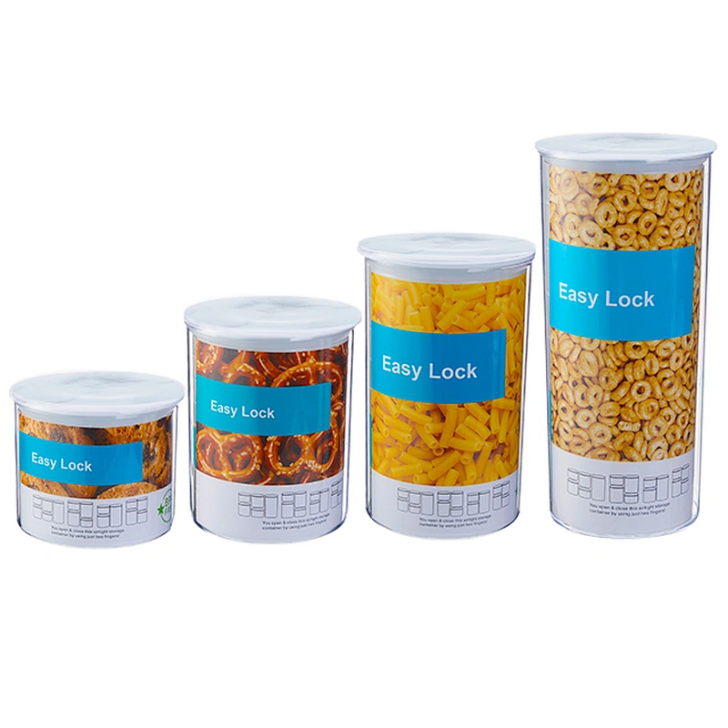 Round Easy kitchen Lock storage sealing pot empty sugar scrub jars with lids for food