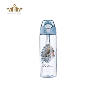 600ML clear sports plastic drinking water bottle