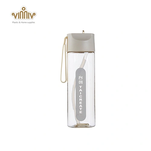 500ML plastic drinking water bottle with straw