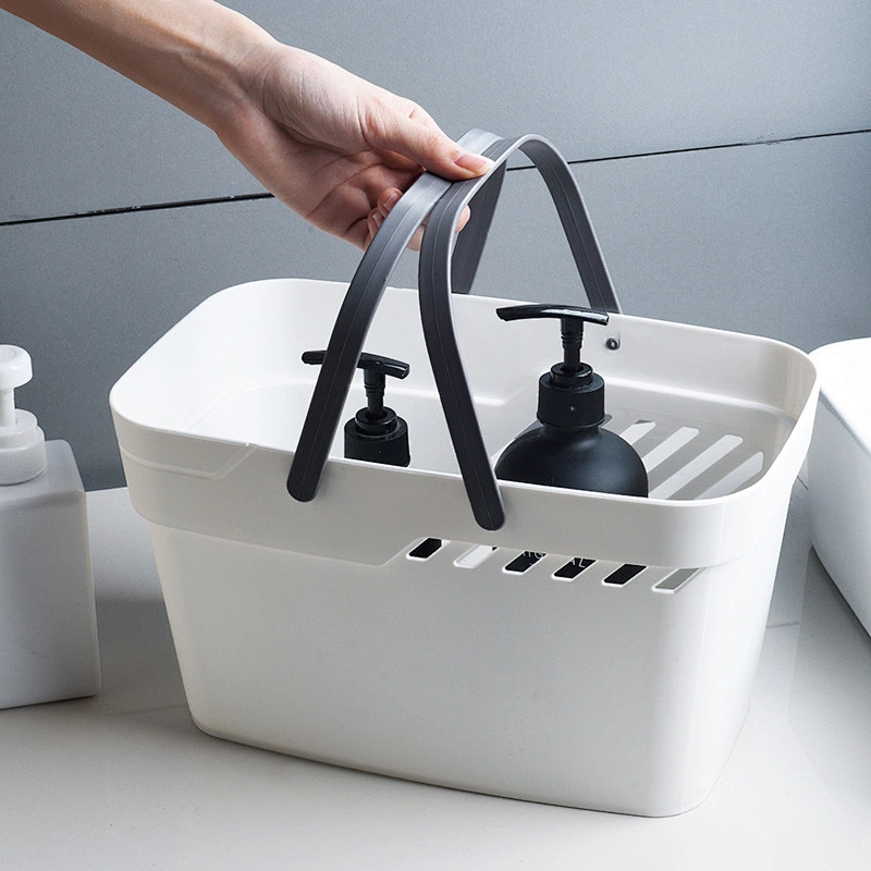 small plastic pp bathroom storage hanging organizer basket pour femmes with handle