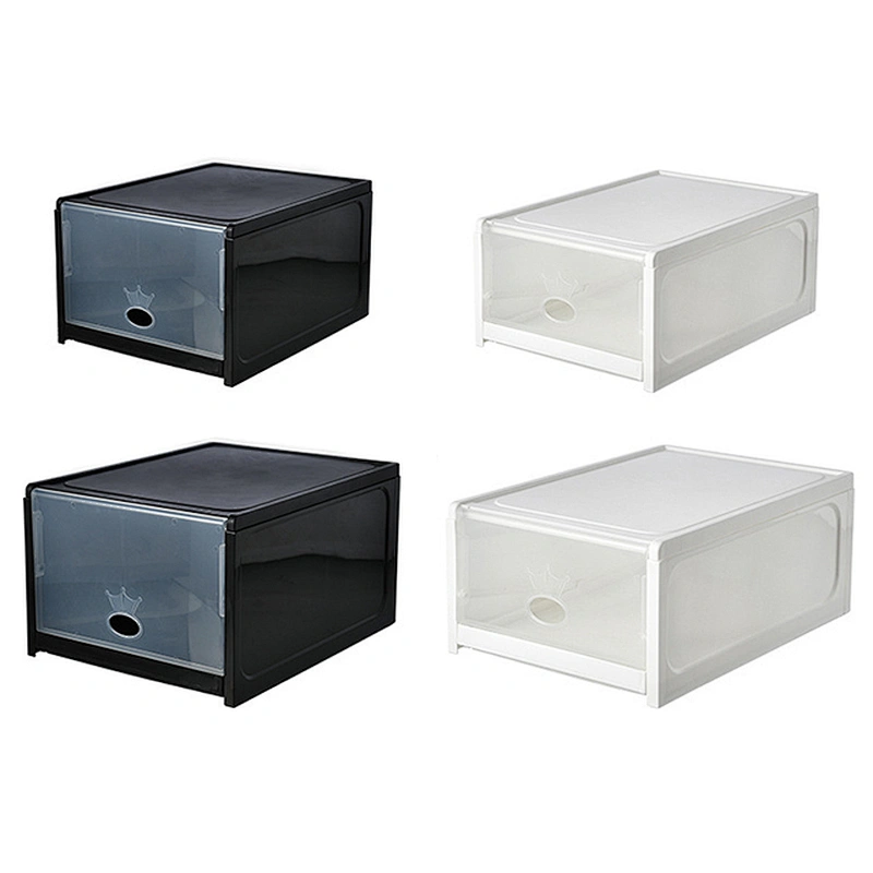sliding folding transparent empty sneakers shoes box packaging display case plastic cardboard