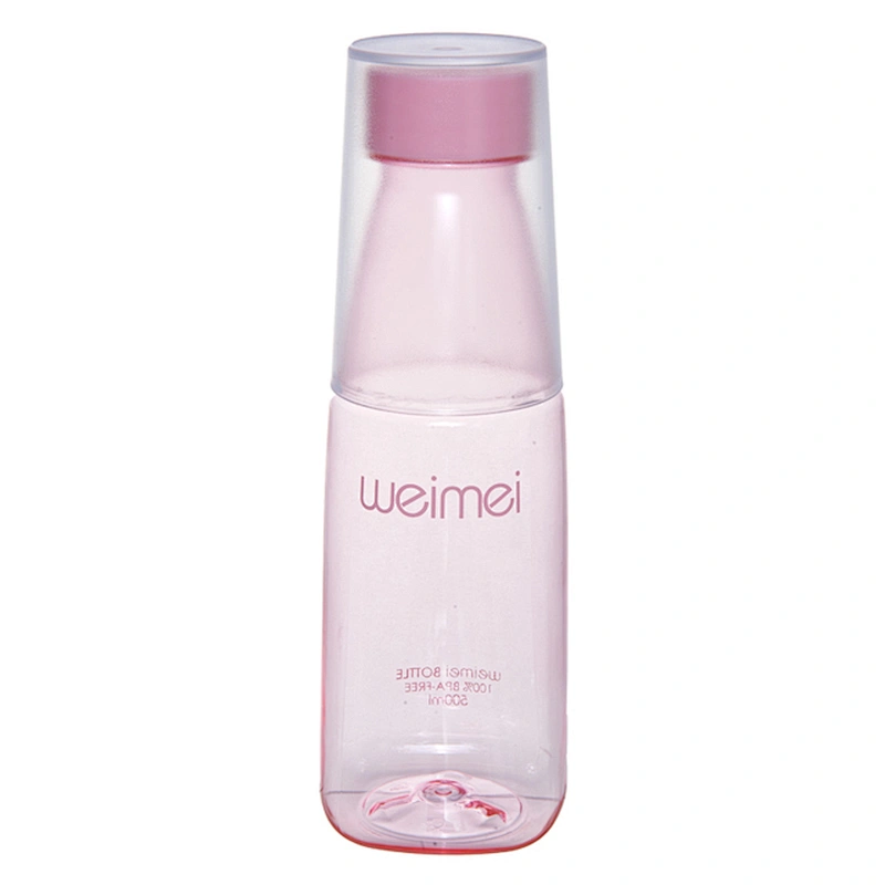 600ML TRITAN BPA Free Plastic Drinking Water Bottle With Cup