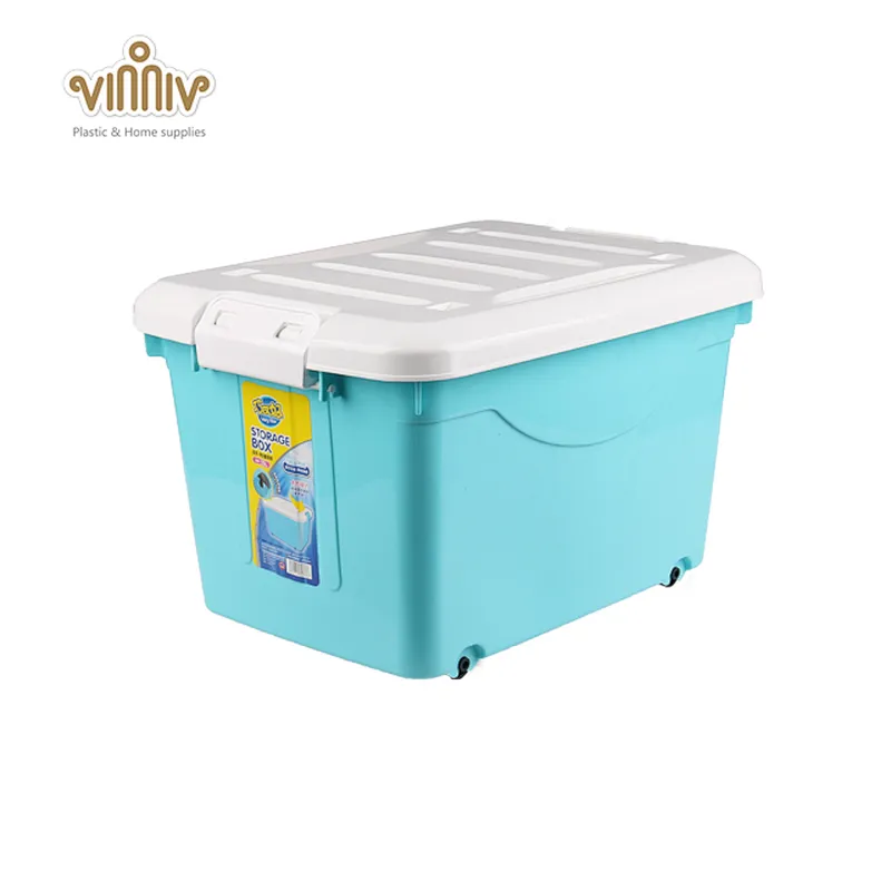 25L removable plastic storage box with wheels