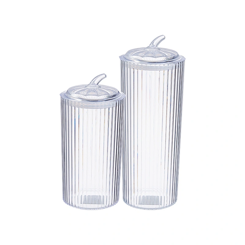 Halloween Round Easy stripe Lock kitchen organizer plastic empty food clear packaging jars food grade airless jar manufacturer