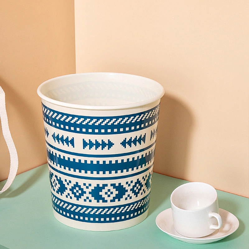 Round custom made small bathroom dust bin trash can plastic