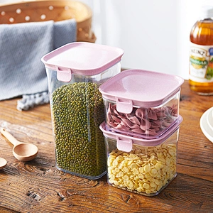 wholesale kitchen candy bottles Airtight cereal Canister Storage Jar container set for beans oatmeal Dry Food Snack Dried Fruit