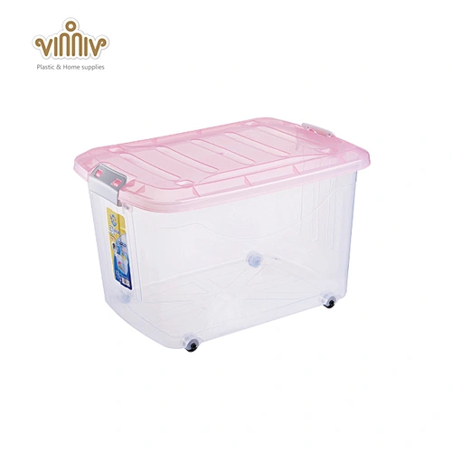 35L removable plastic storage box with wheels