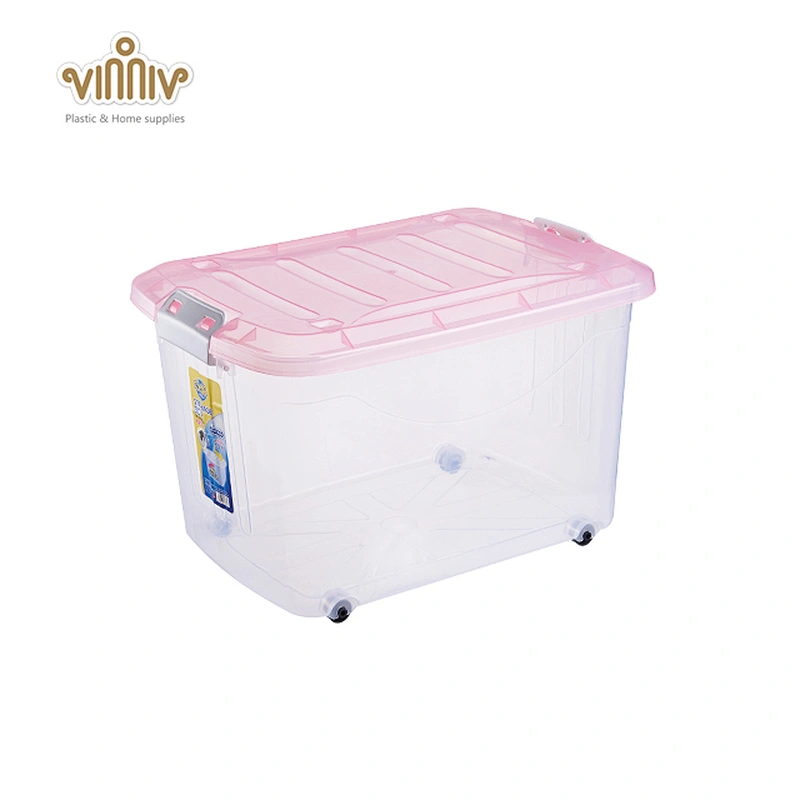 35L removable plastic storage box with wheels