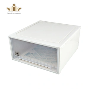 40L plastic drawer storage box with wheels