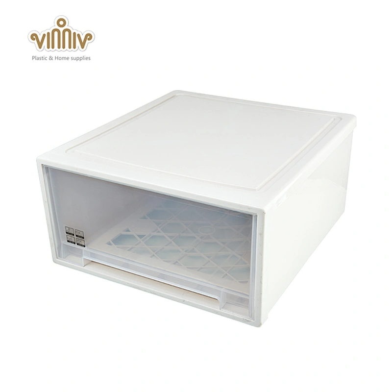 40L plastic drawer storage box with wheels