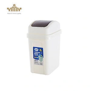 8L square swing cover plastic waste bin