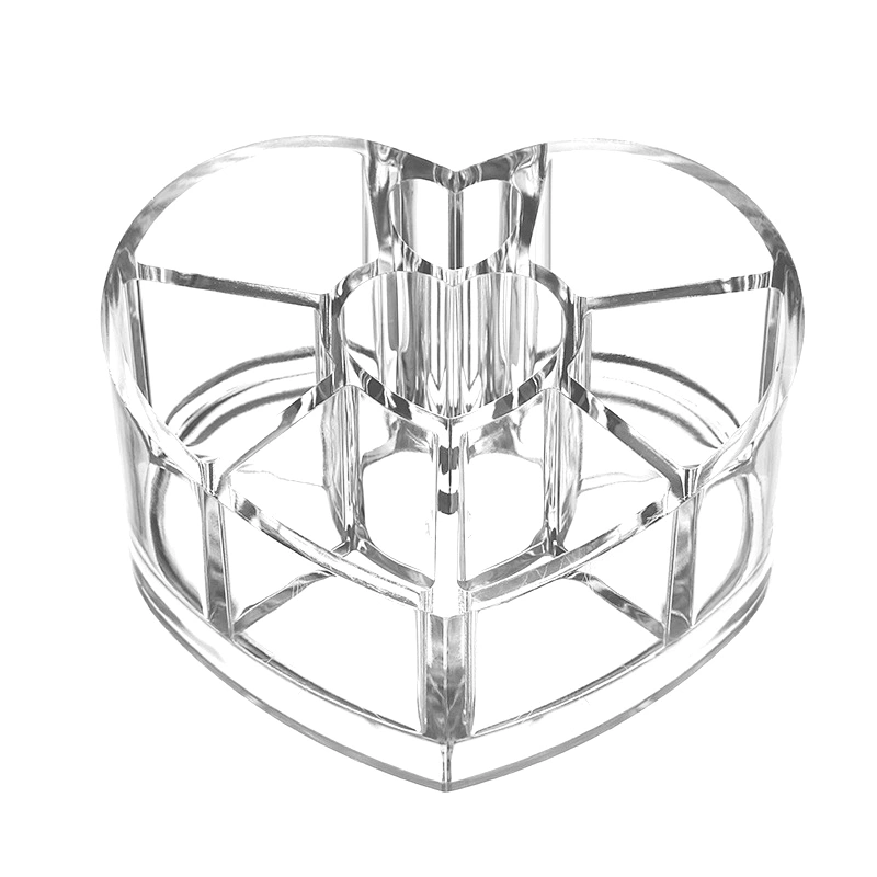 Amazon hot selling heart shaped acrylic lipstick case holder organizer