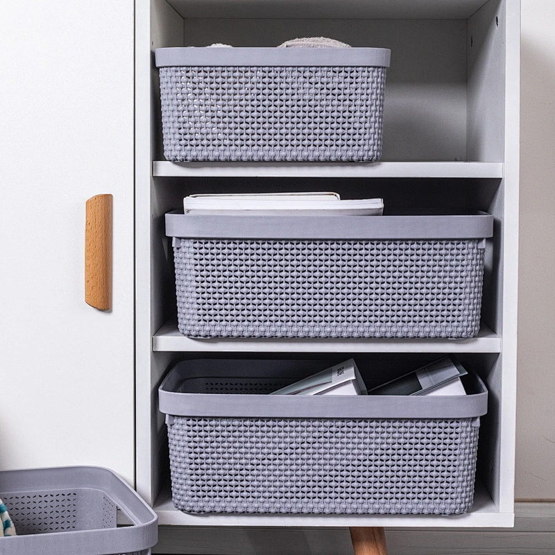 house hold items pp cheap portable plastic stacking basket gadget organizer storage containers for toys
